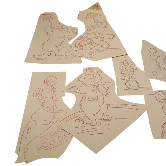 Vintage Circus Animals Transfer Patterns, MCM Workbasket Iron On Transfers, 1960 - Picture 3 of 3
